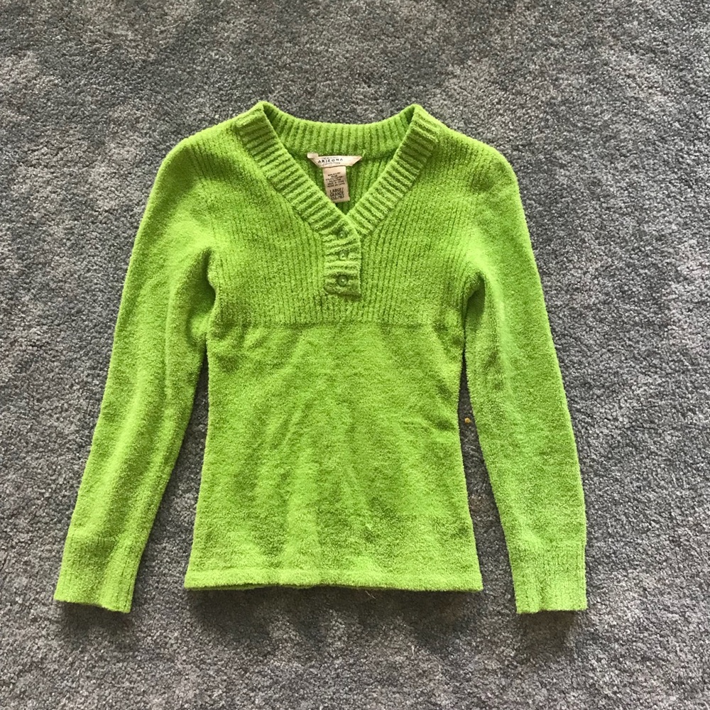 Fuzzy green girls sweater